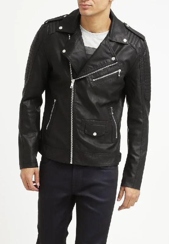 Men Real Lambskin Leather Jacket KM029