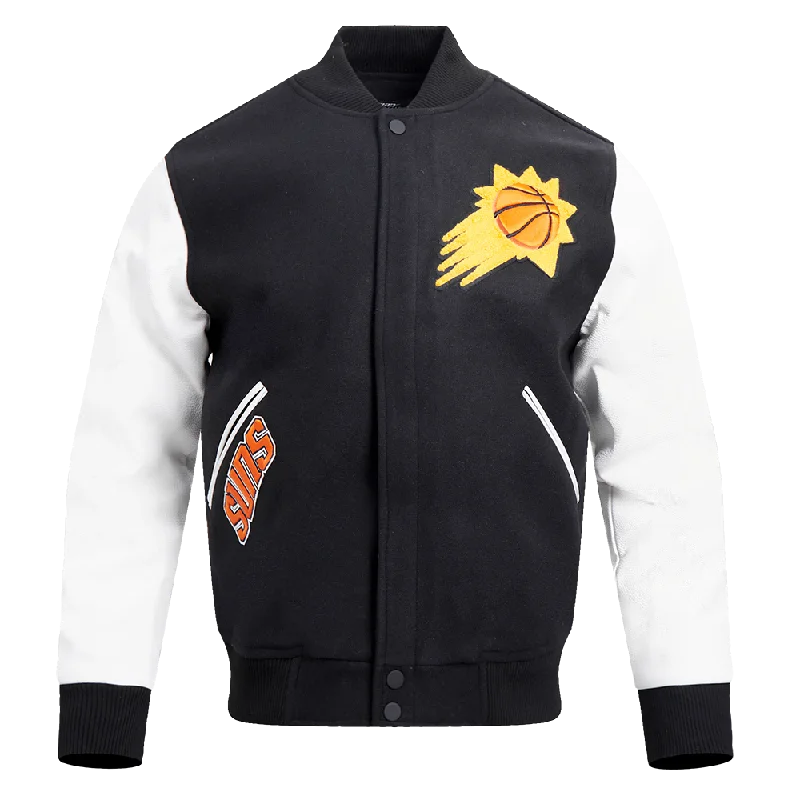 NBA PHOENIX SUNS CLASSIC WOOL MEN'S VARSITY JACKET (BLACK/WHITE)