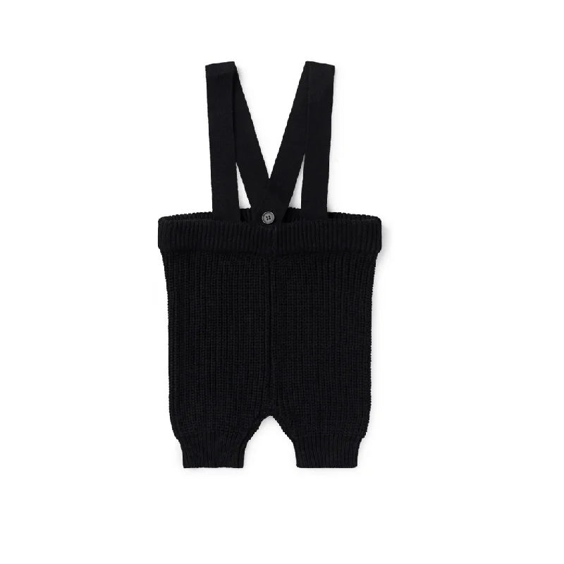 shorts knit suspender - black