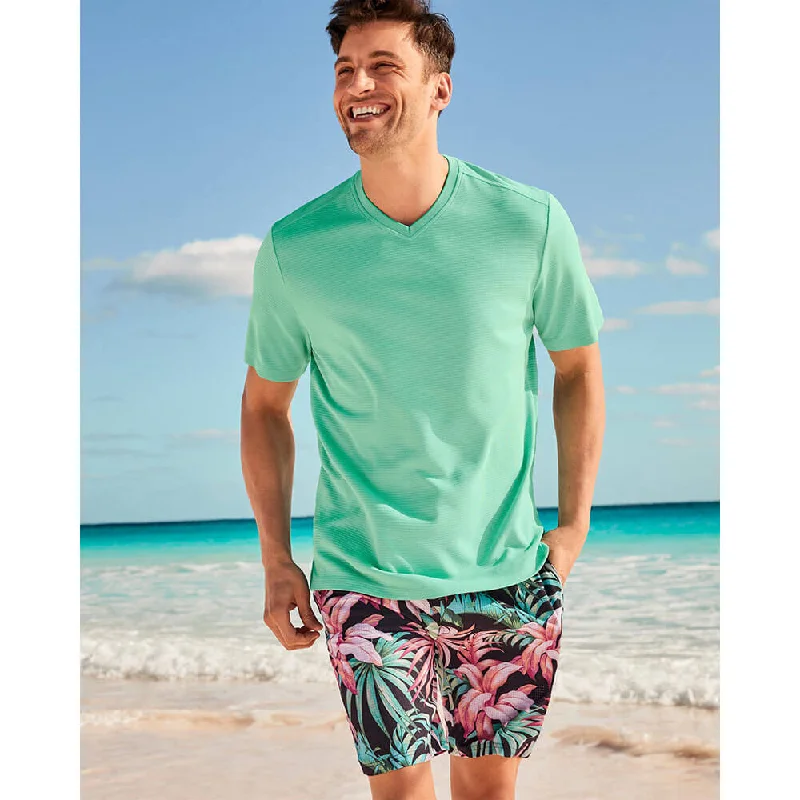 Tommy Bahama Islandzone Coastal Crest V-Neck T-Shirt - Aqua Aloha