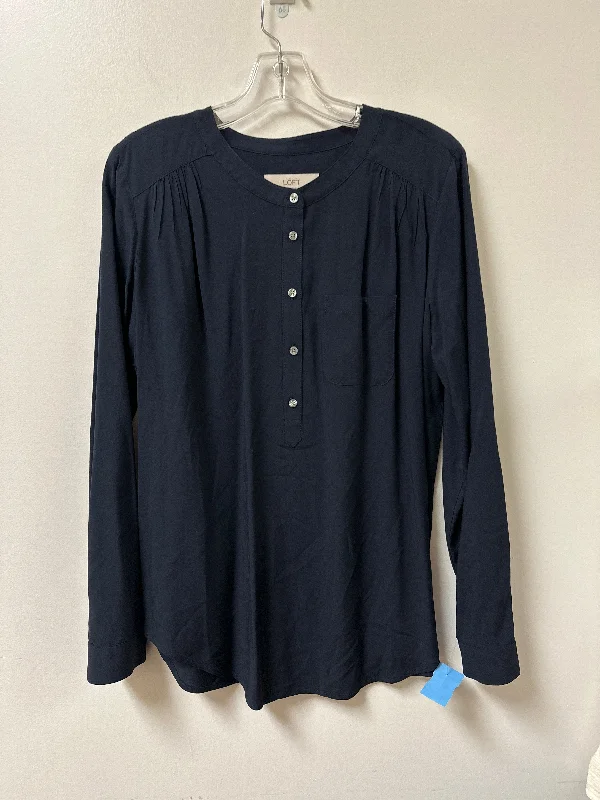 Top Long Sleeve By Loft In Navy, Size: M