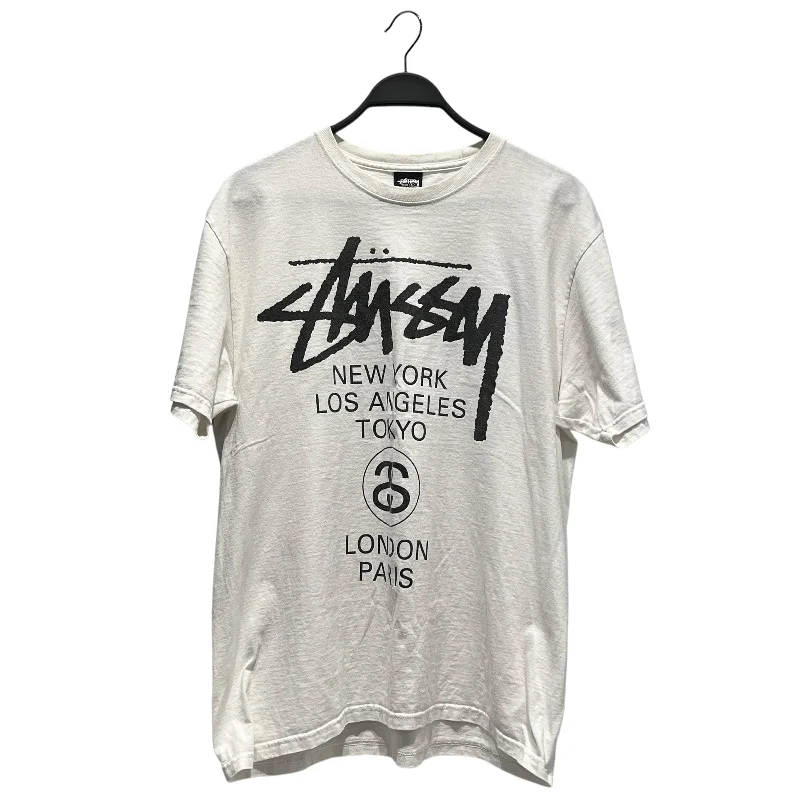 STUSSY/T-Shirt/L/Cotton/WHT/All Over Print/