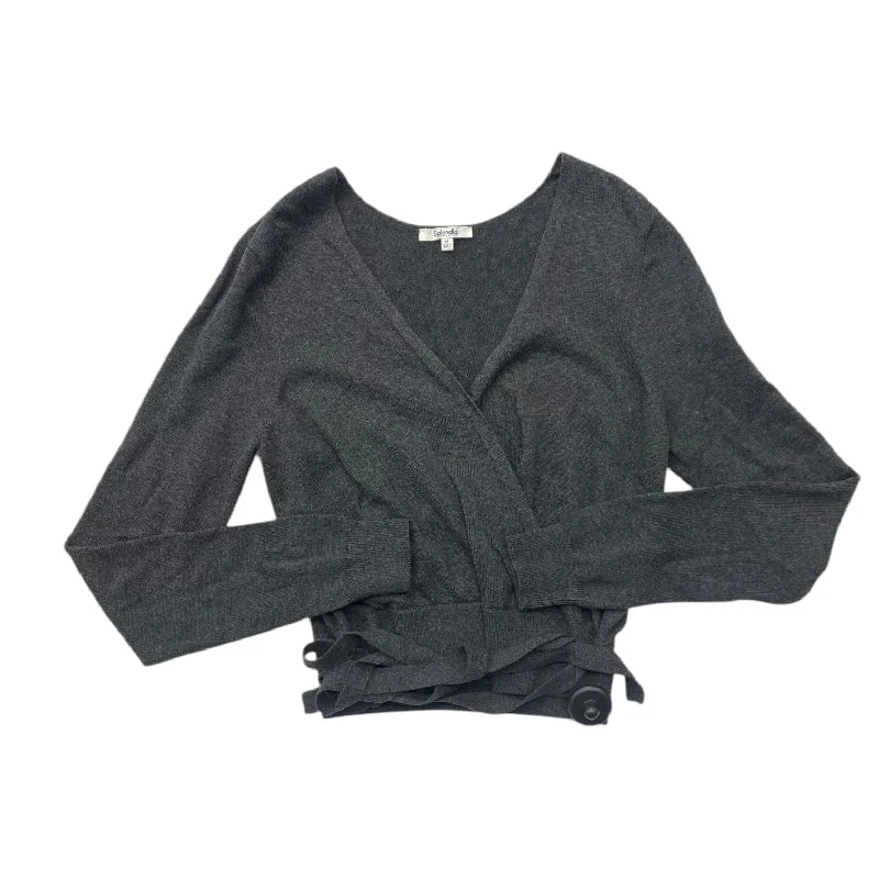 Top Long Sleeve By Splendid In Grey, Size: M