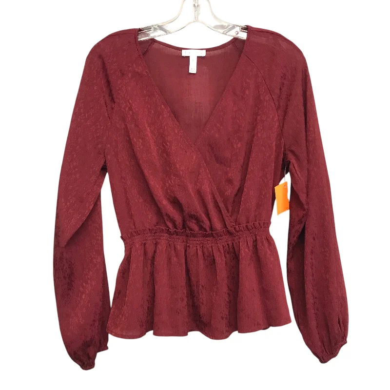 Top Ls By Leith In Maroon, Size:S