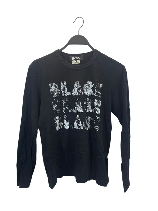 BLACK COMME des GARCONS/LS T-Shirt/M/Cotton/BLK/Graphic/BLACK 3 TIMES