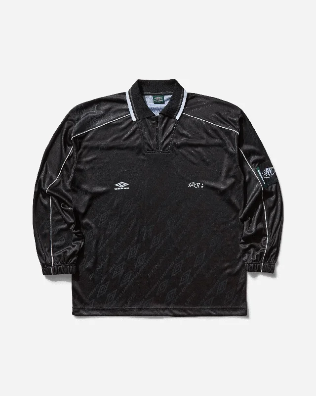 Men's Graphic Longsleeve Polo Black