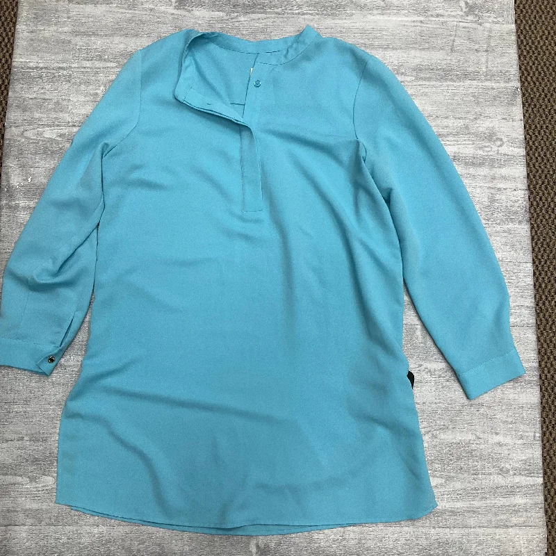 Top Long Sleeve By Anne Klein In Blue, Size: L