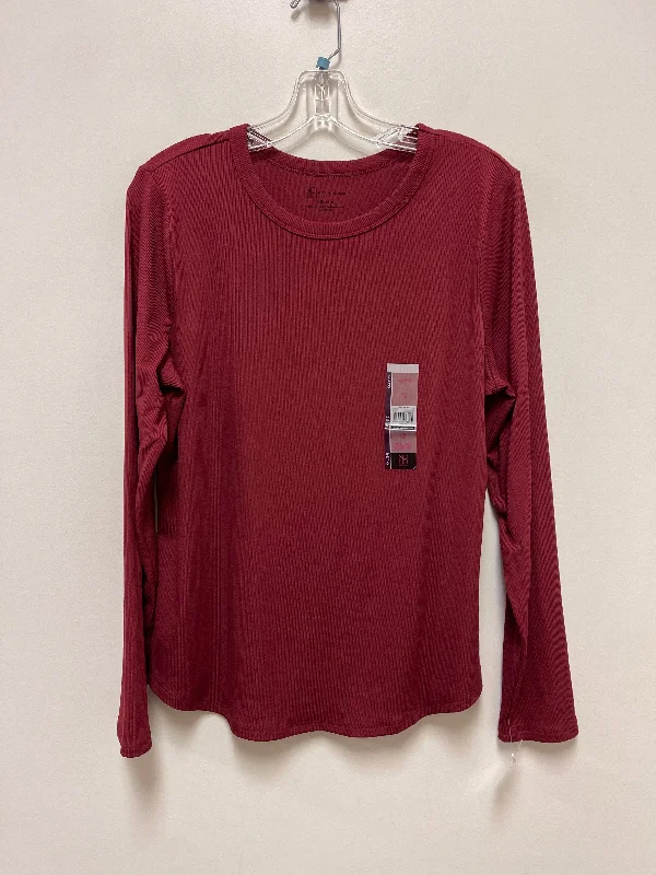 Top Long Sleeve By No Boundaries In Red, Size: 2x