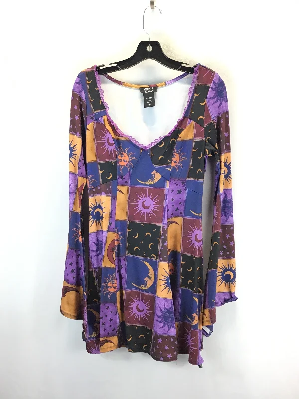 Tunic Long Sleeve By Clothes Mentor In Multi-colored, Size: M