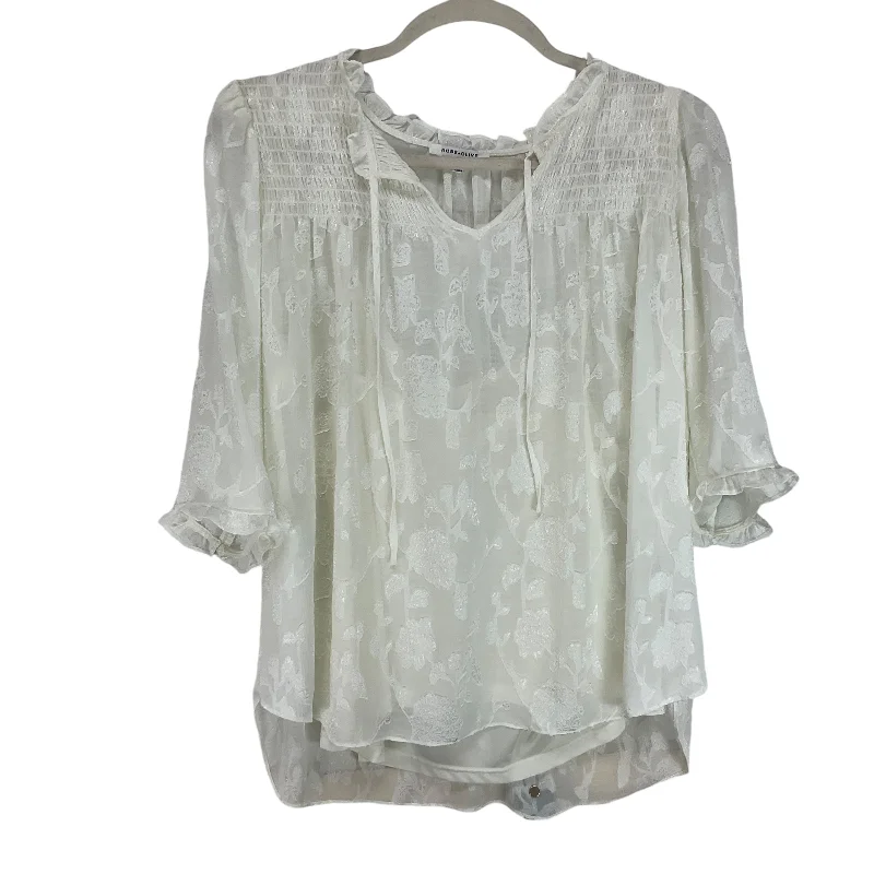 Top Long Sleeve By Rose And Olive In White, Size: 1x