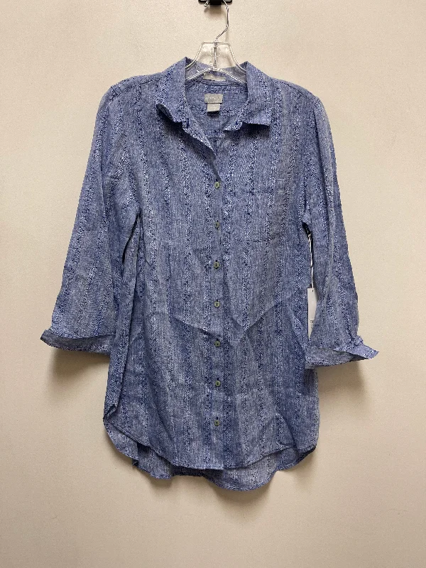 Tunic Long Sleeve By Chicos In Blue, Size: S