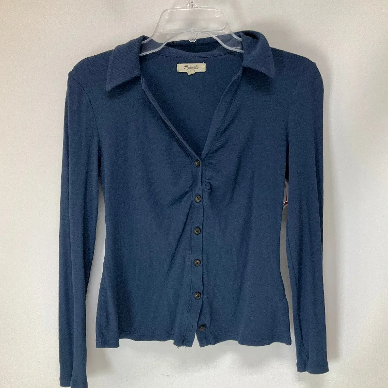 Top Long Sleeve By Madewell In Navy, Size: S