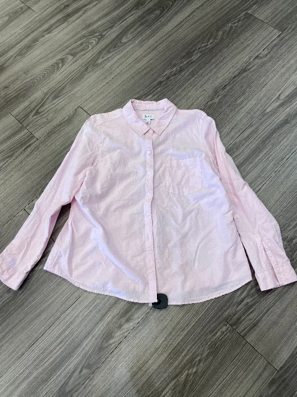 Top Long Sleeve By Croft And Barrow In Pink, Size: 2x