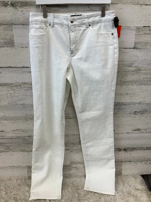 Jeans Straight By Chicos In White, Size: S