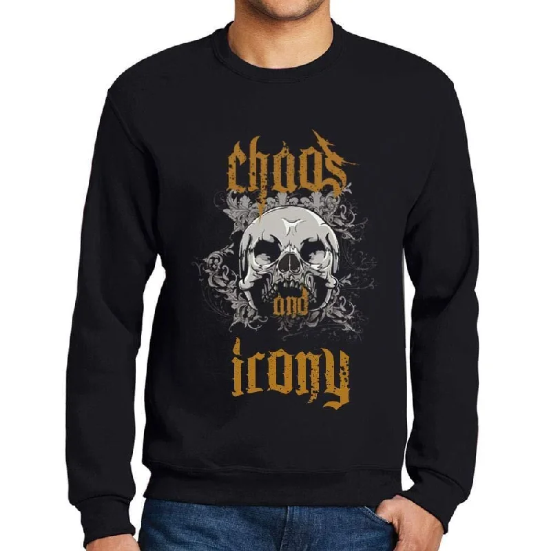 Ultrabasic - Homme Imprimé Graphique Sweat-Shirt Chaos and Irony Noir Profond