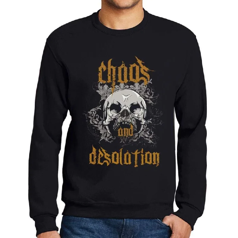 Ultrabasic - Homme Imprimé Graphique Sweat-Shirt Chaos and Desolation Noir Profond