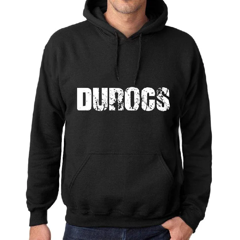 Men's Women's Unisex Printed Graphic Cotton Hoodie Soft Heavyweight Hooded Sweatshirt Pullover Popular Words DUROCS Deep Black