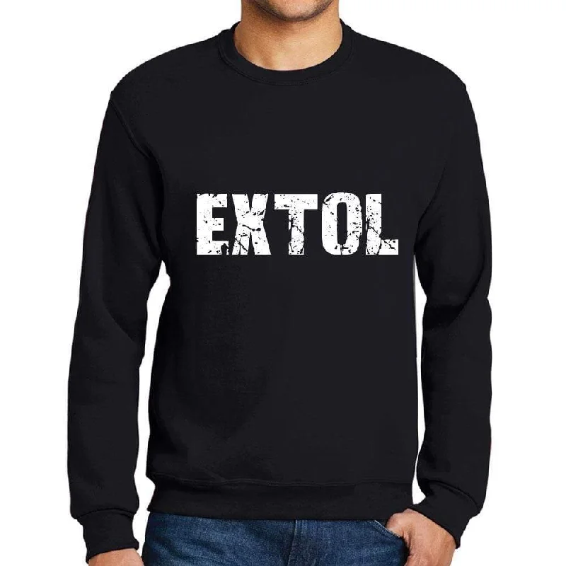 Men's Printed Graphic Sweatshirt Popular Words EXTOL Deep Black