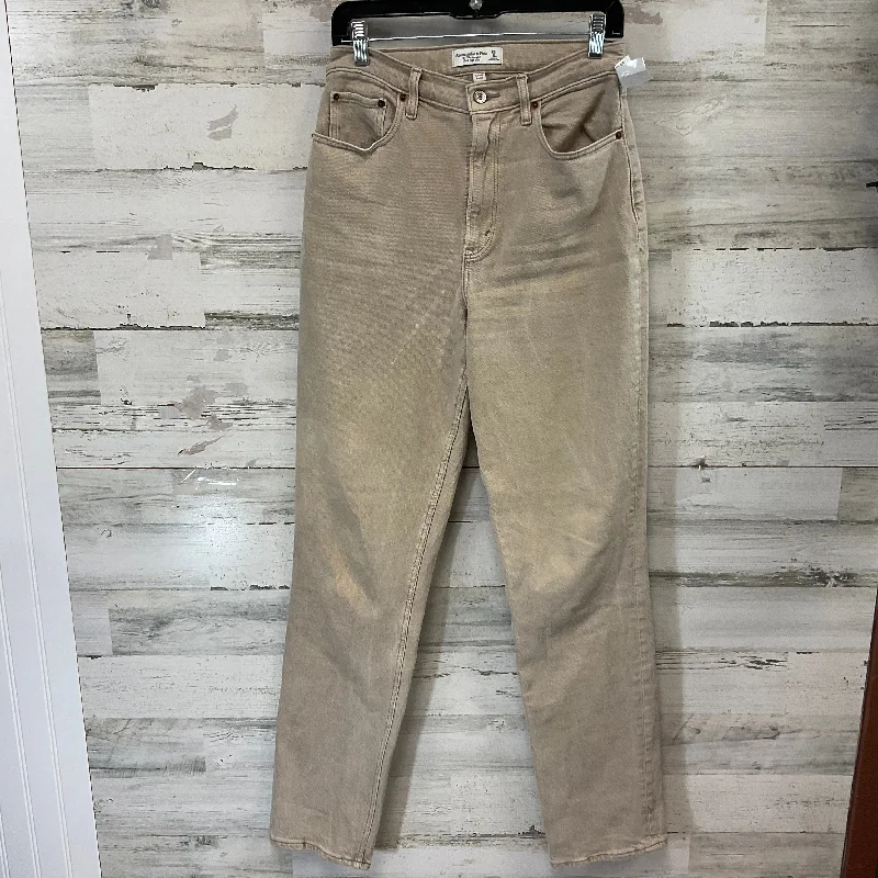 Jeans Straight By Abercrombie And Fitch In Brown Denim, Size: 6l