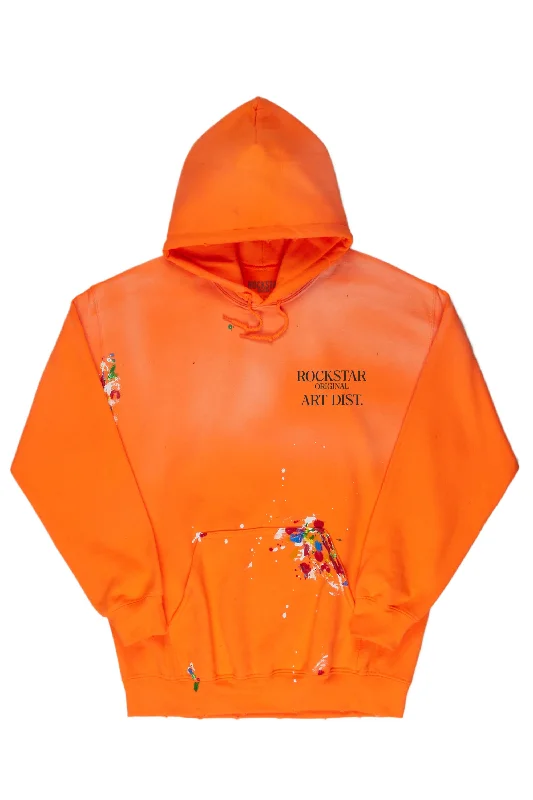 Rockstar Art Dist. Orange Graphic Hoodie