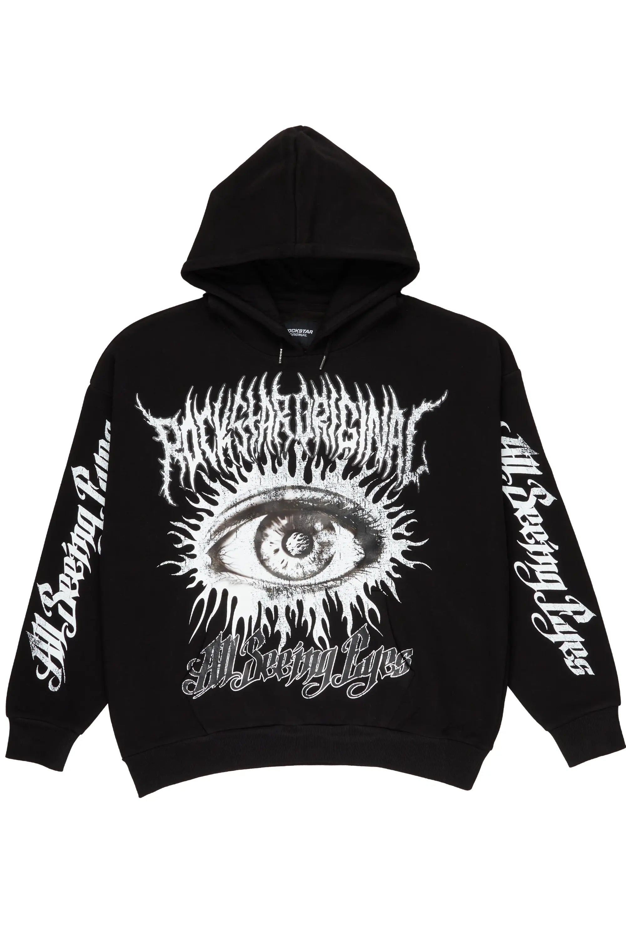 All Seeing Eyes Black Graphic Hoodie