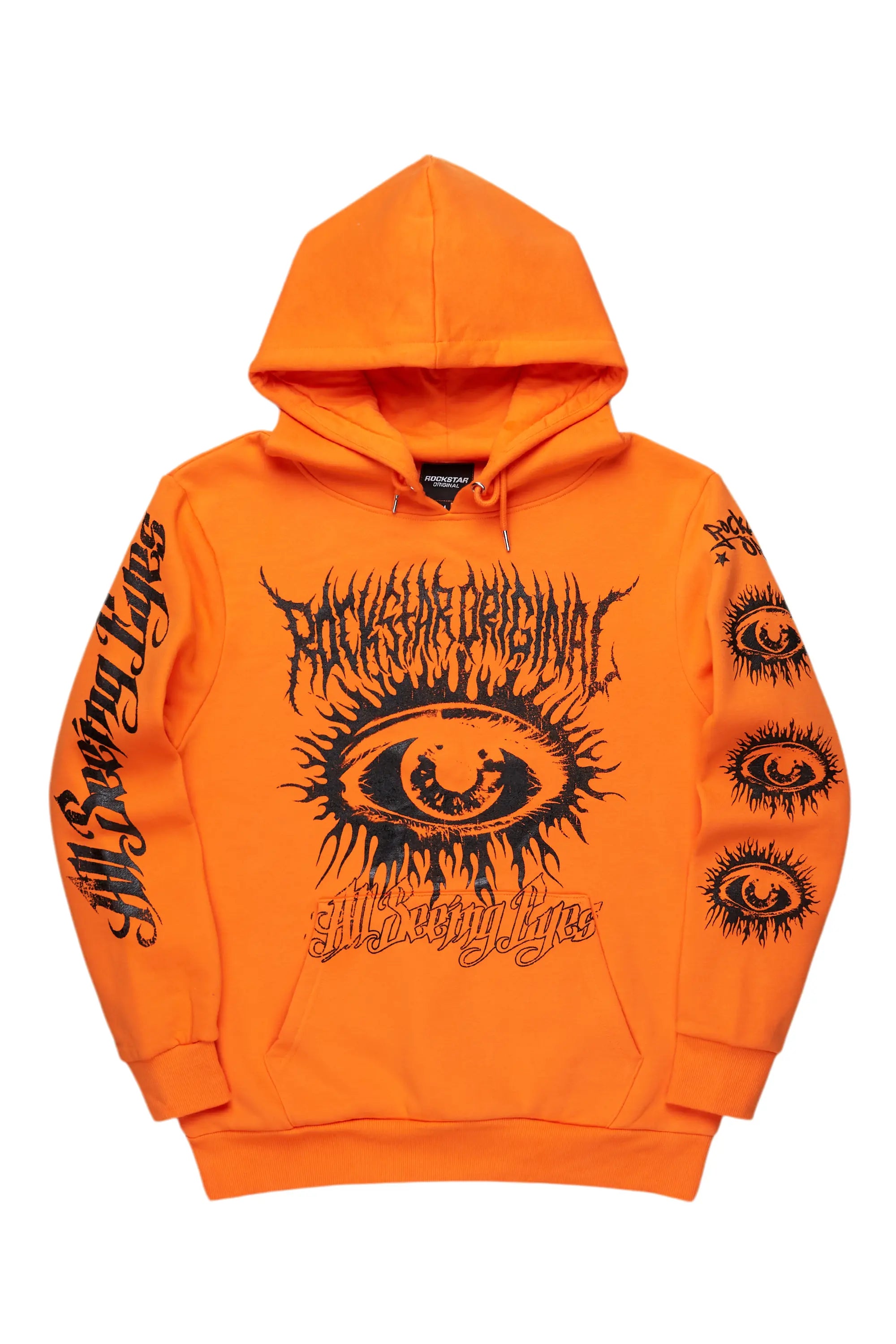 All Seeing Eyes Orange Graphic Hoodie