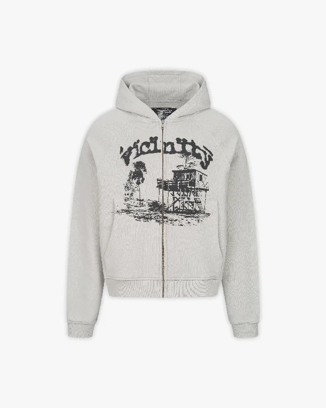 SHOOTING HOUSE ZIP HOODIE LIGHT GREY