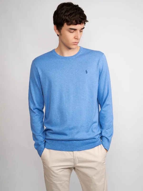 Maglia in Cotone Slim Fit Blu