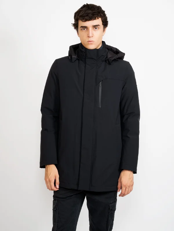 Parka Mountain in Tessuto Stretch Nero