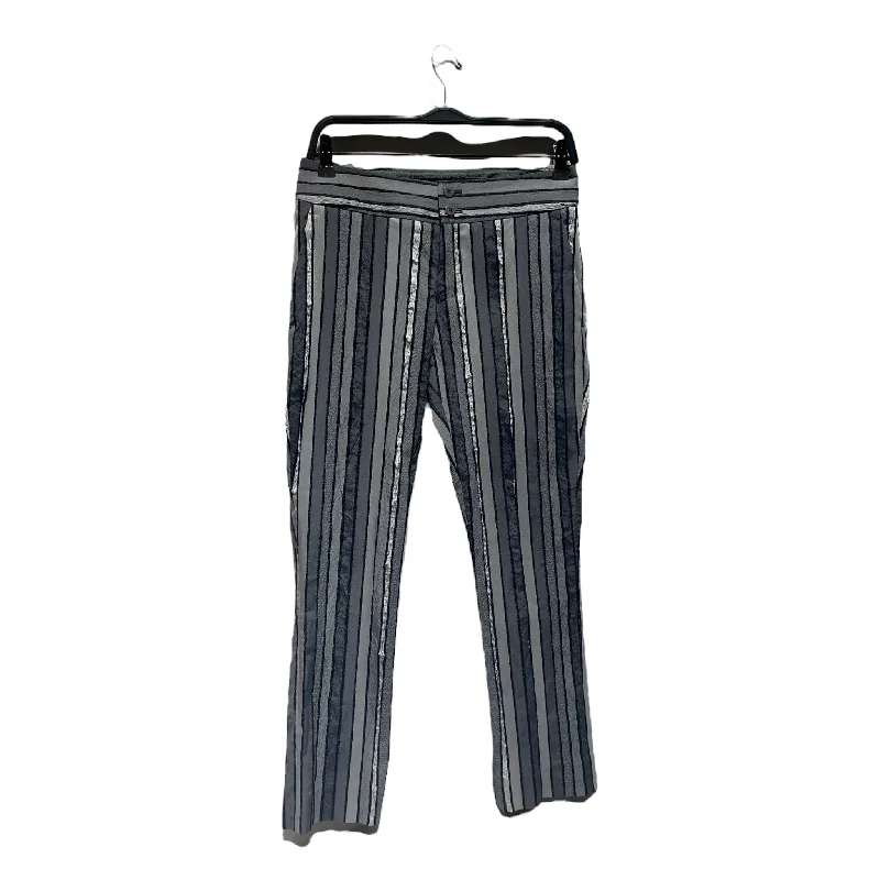 ISSEY MIYAKE/Cropped Pants/3/Nylon/GRY/Stripe/